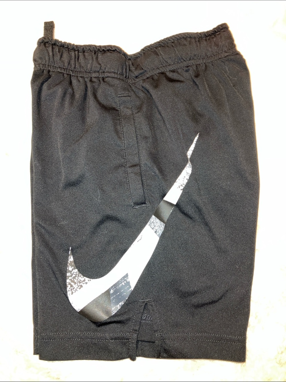 Nike Black Boys' Shorts with White/Gray Swoosh